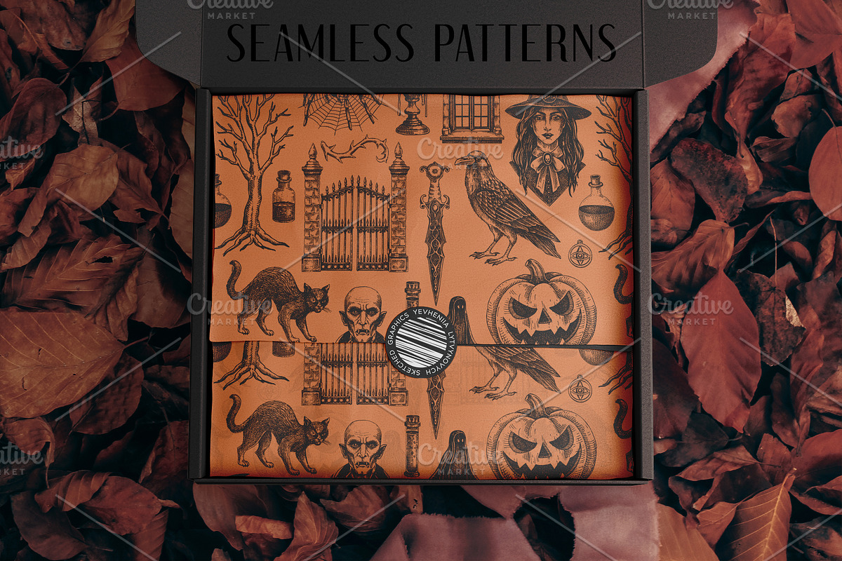 Gothic Halloween Hand Drawn Vectors, a Seasonal Illustration by Yevheniia (Photo 10 of 14)