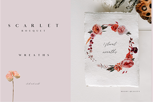 Scarlet Bouquet - Watercolor Set