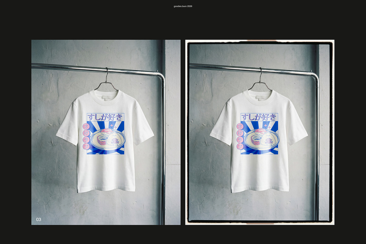 Urban Editorial T-Shirt Mockup Set, a Shirt Mockup by Goodies.Buro (Photo 4 of 6)