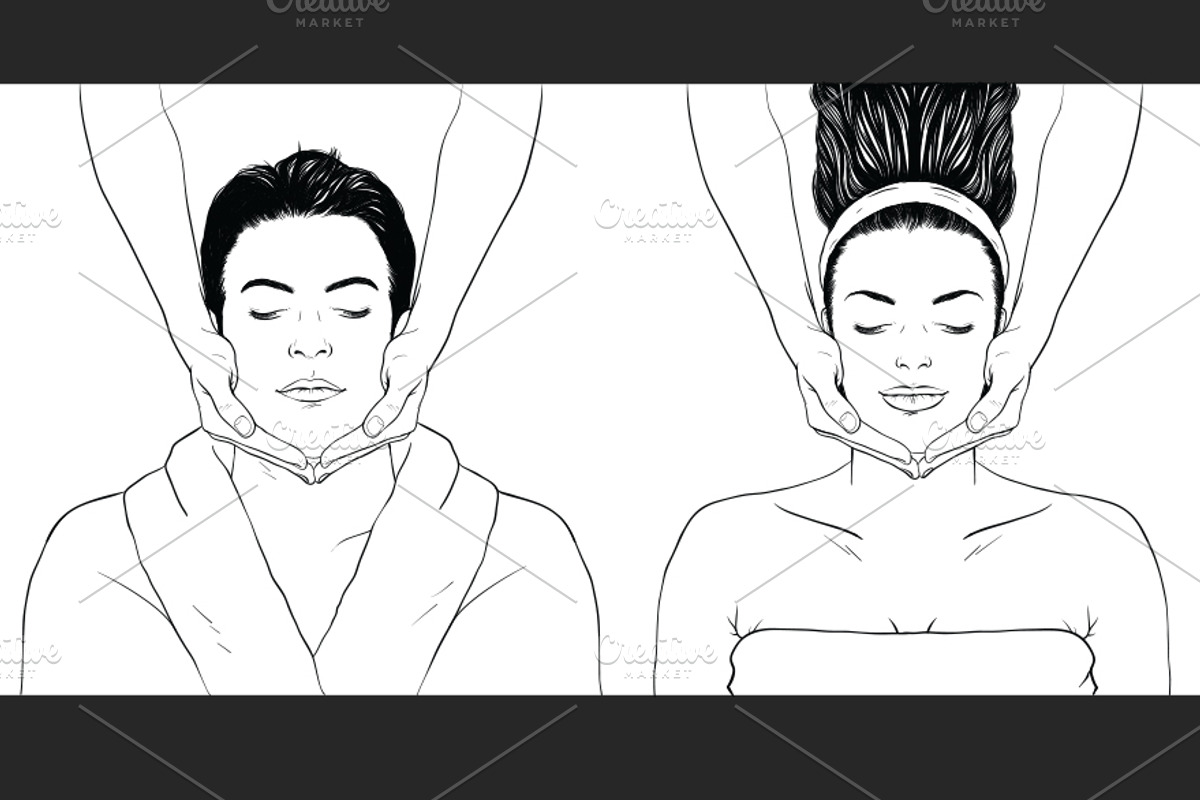 Massage Vector - Man/Woman, a Healthcare Illustration by BusOne (Photo 2 of 3)