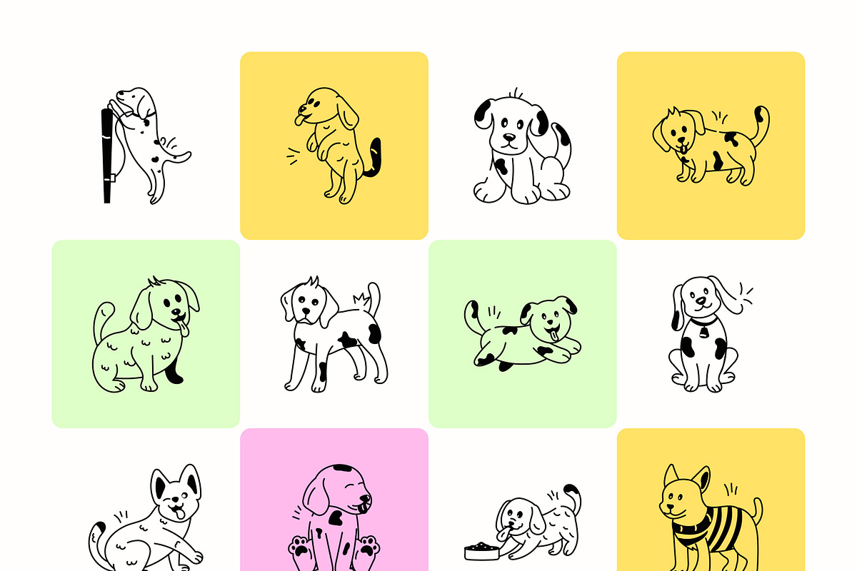 Dog Doodle Icons, a Solid Icon by Prosymbols (Photo 7 of 8)