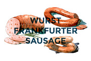 MEAT & SAUSAGES WATERCOLOR SET, a Food Illustration by wedraw (Thumbnail 4 of 4)