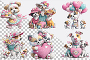 Whimsical Mother's Day Dog Clipart, an Animal Illustration by SVGArt (Thumbnail 2 of 9)