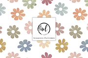 Vintage Watercolor Daisy Pattern, a Pattern Graphic by OwlAndFern (Thumbnail 1 of 13)