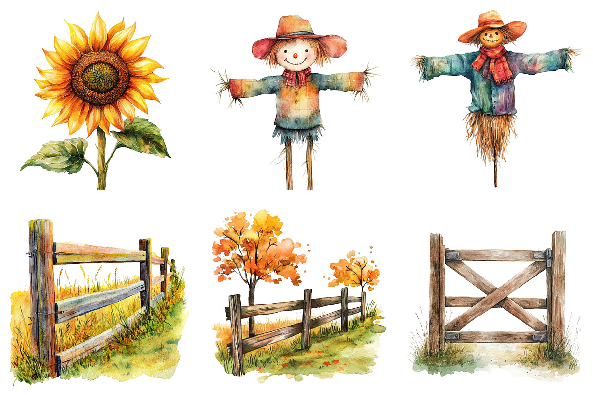 Fall Farm Clipart Bundle, an Illustration by designcity5 (Photo 4 of 5)