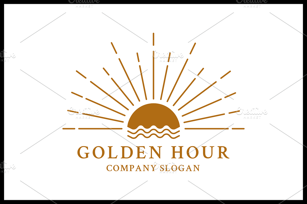Golden Hour Sun Logo Template, a Branding & Logo Template by Pentaclay (Photo 1 of 4)