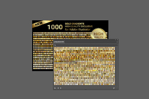 1000 Gold Gradients For Illustrator