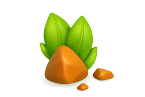 3d Desert Plant with Rocks on White, an Object Illustration by ModVector