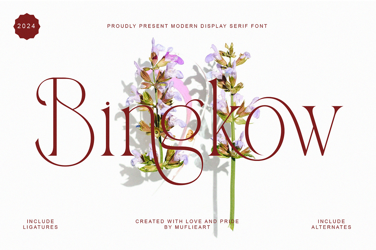 Bingkow, a Serif Font by Muflieart (Photo 1 of 8)