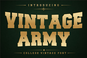 Vintage Army - College Font