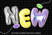 3D Bubble Type | Letters and Numbers, a Graphic by LarysaZabrotskaya (Thumbnail 23 of 23)
