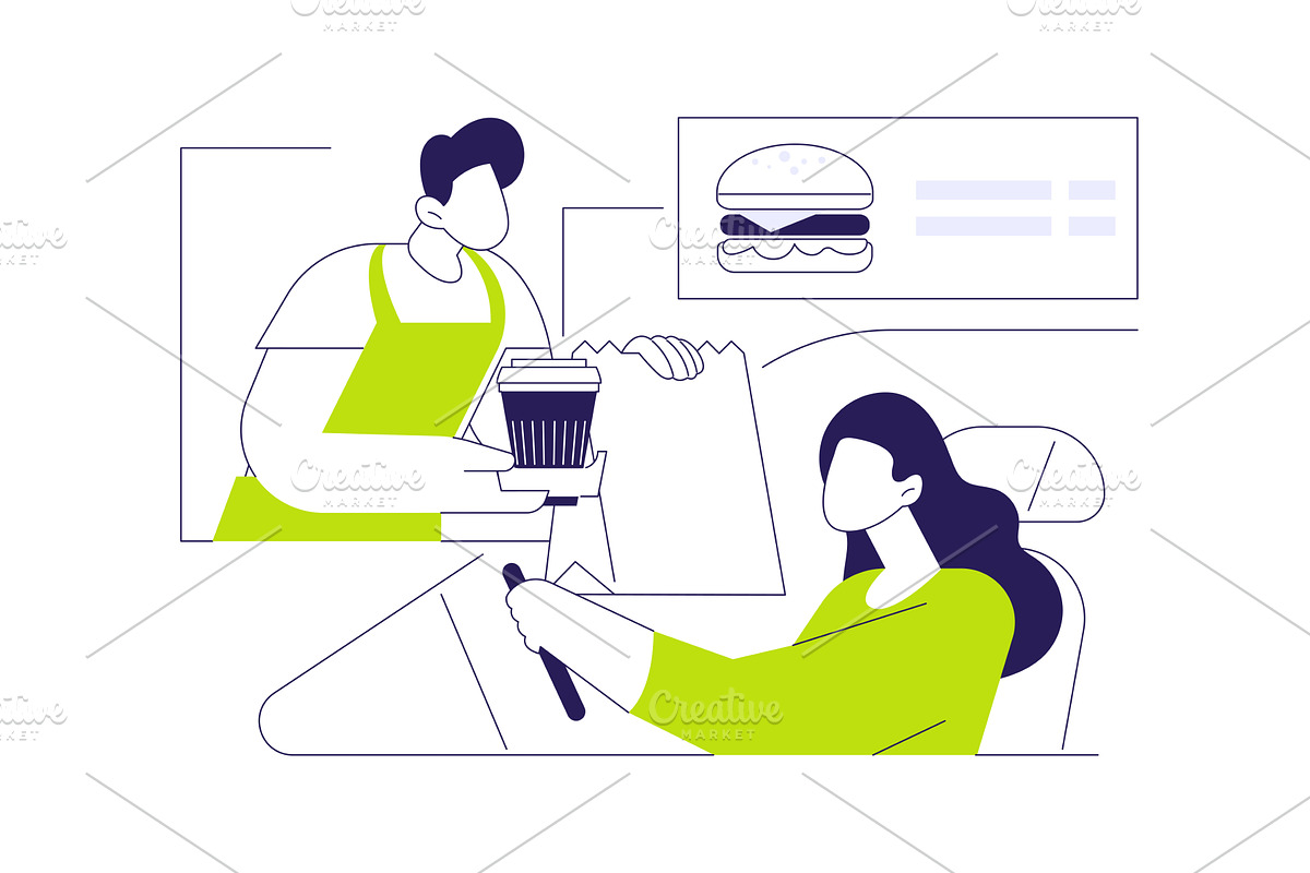 Getting order isolated cartoon, a Person Illustration by Visual Generation