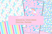 Magical Unicorns, Einhorn, Blue, an Illustration by Mia's Graphic Design (Thumbnail 9 of 9)