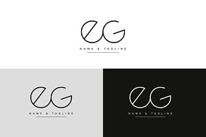 Initial letters monogram logo EF, a Branding & Logo Template by Aleesher