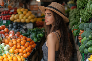 Young woman exploring a vibrant mark, a Photo by Tanuart