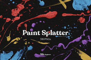 Paint Splatter [381 PNGs], a Texture Graphic by Meglenov