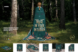 80x60 Jacquard Woven Blanket Mockup, a Merchandise Mockup by creatsy5
