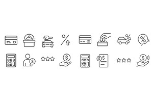 Collection of web icons representing, a Finance Illustration by ZinetroN