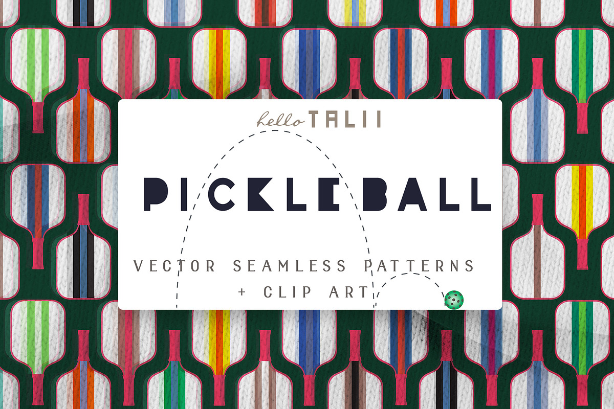PICKLEBALL VECTOR BUNDLE, a Pattern Graphic by Hello Talii (Photo 1 of 7)