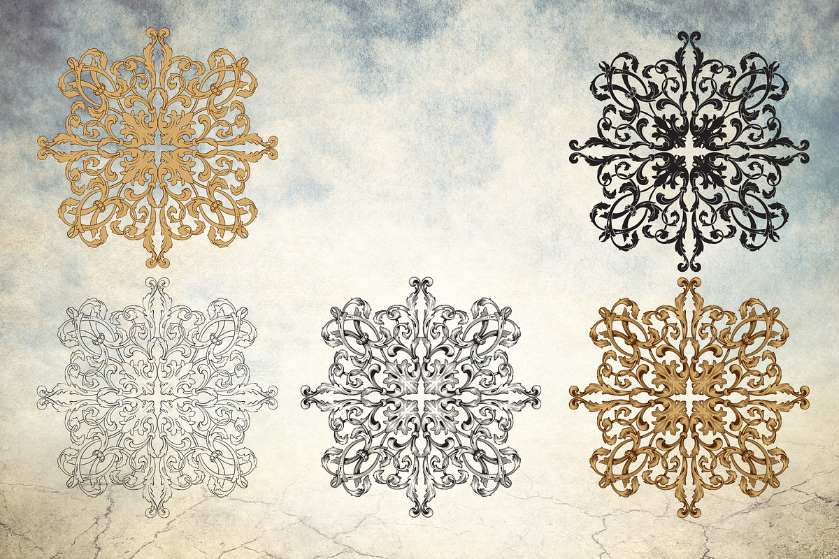 Vector Baroque Ornament elements, a Decorative Illustration by Samira (Photo 5 of 6)