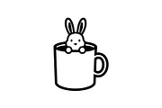 Cute Bunny Coffee Cup Vector Bundle, an Illustration by Designs_River (Thumbnail 47 of 49)