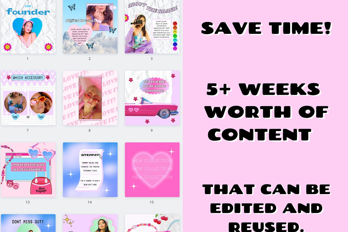 Y2K AESTHETIC 82 Instagram Templates, a Social Media Template by PLANETSEL (Photo 2 of 7)