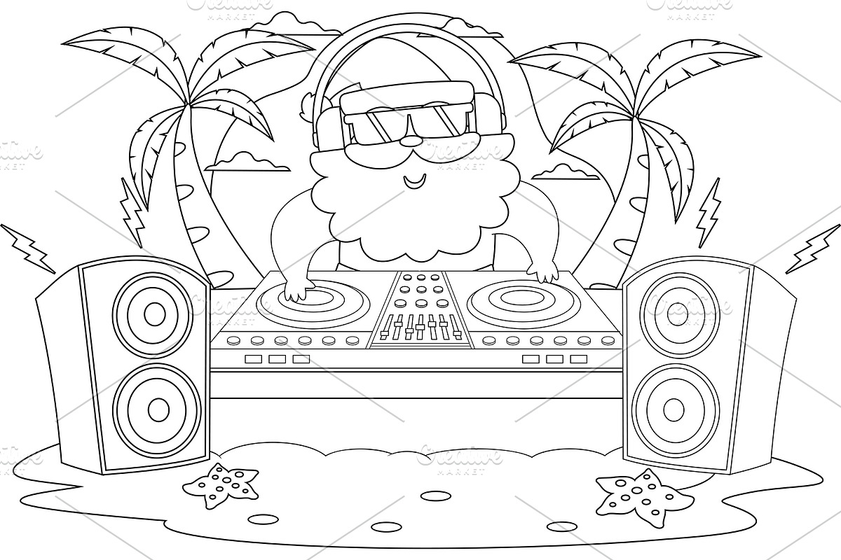 Summer Santa Claus Cartoon Character, an Illustration by HitToon