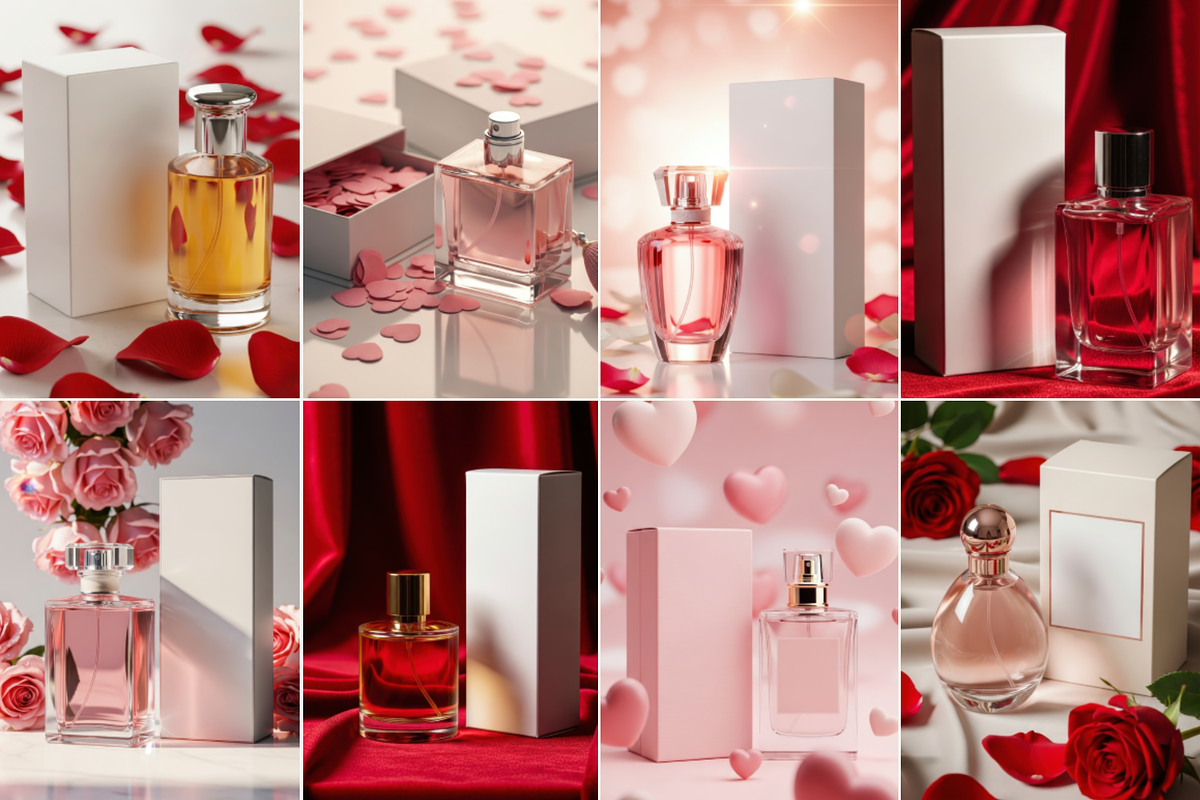 Valentine Perfume Bottle Mockup 1000, a Packaging Mockup by KennedyStudio (Photo 9 of 15)
