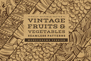 Fruits & Vegetables Vintage Patterns, a Pattern Graphic by ConceptCafe (Thumbnail 1 of 5)