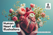 10 Blooming Heart Illustrations, a Healthcare Illustration by HipFonts (Thumbnail 2 of 7)