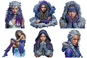Fantasy Winter Girls Clipart Bundle, an Illustration by Craft Nest (Thumbnail 3 of 11)