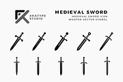 Medieval Sword Icon Vector, an Icon by Akatype Studio (Thumbnail 1 of 3)
