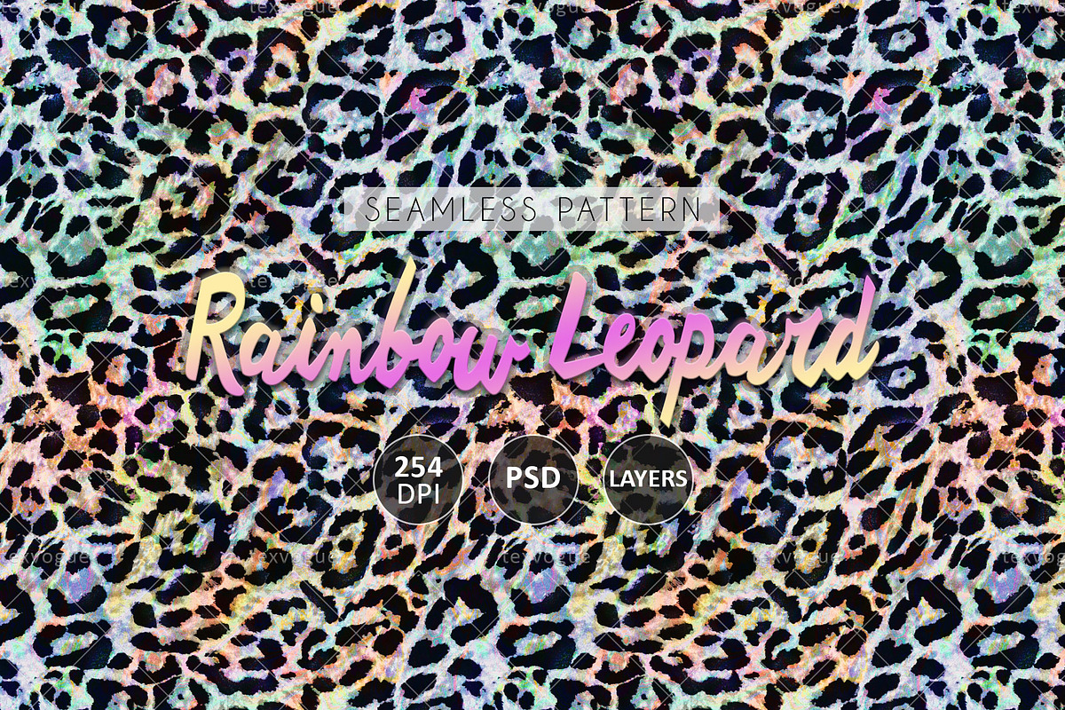 Rainbow Leopard - Seamless Patterns, a Pattern Graphic by texvogue