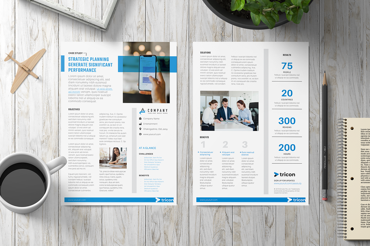 Clean Case Study Template, a Flyer Template by Rongbaaz (Photo 2 of 2)
