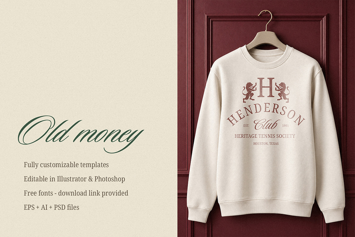 Old Money Vintage Logo Collection, a Branding & Logo Template by Vasya Kobelev (Photo 17 of 17)