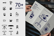 70+ Minimal Coffee Shop Line Icons, a Food Illustration by Chaka_32 (Thumbnail 4 of 8)