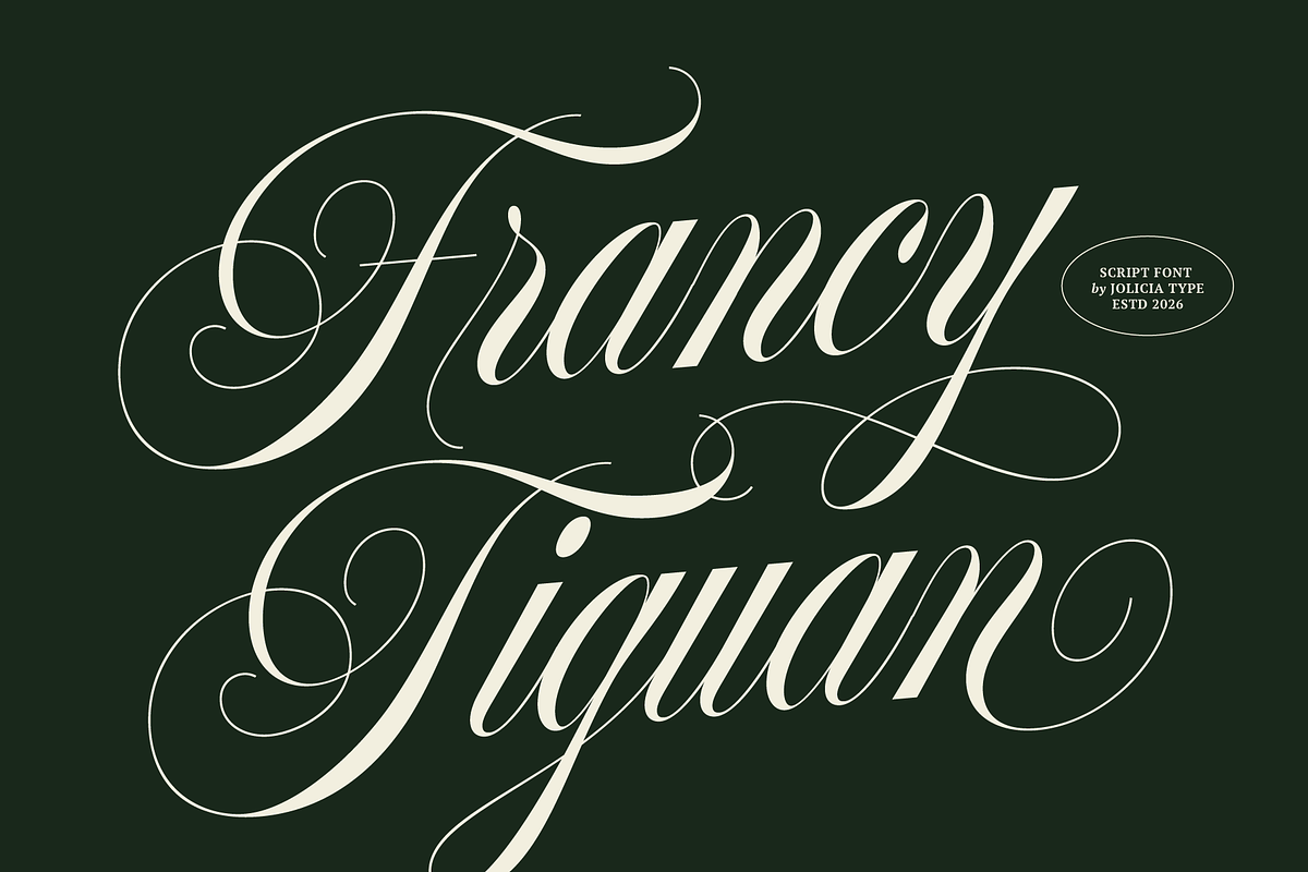 Francy Tiguan | Classy Script Font, a Script Font by Jolicia Type (Photo 1 of 12)