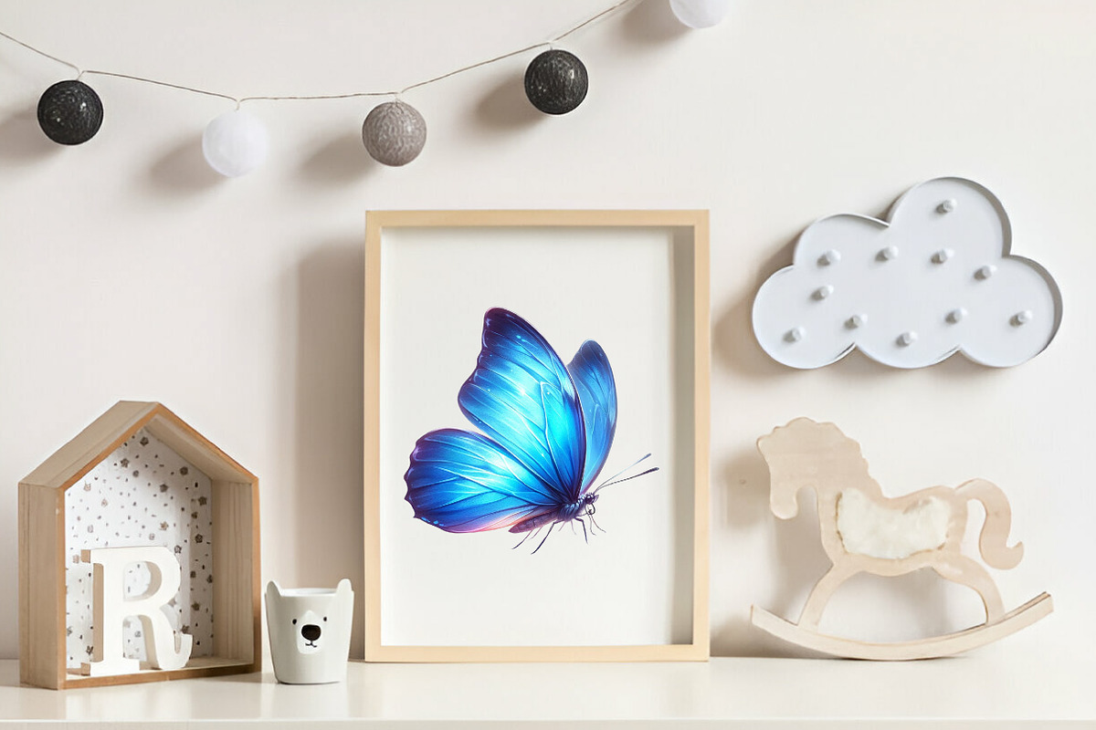 Blue Butterflies watercolor clipart, an Illustration by CreationArt (Photo 9 of 9)