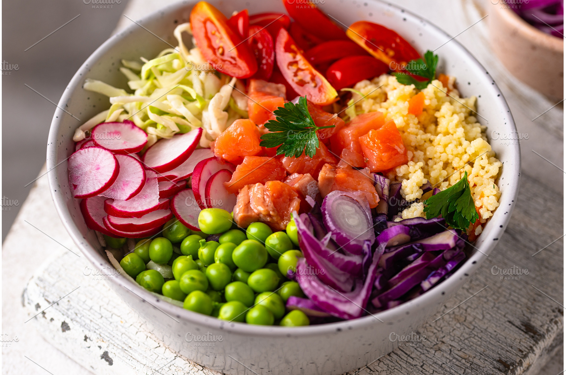 Balanced healthy bowl with, a Food & Drink Photo by Yulia Furman