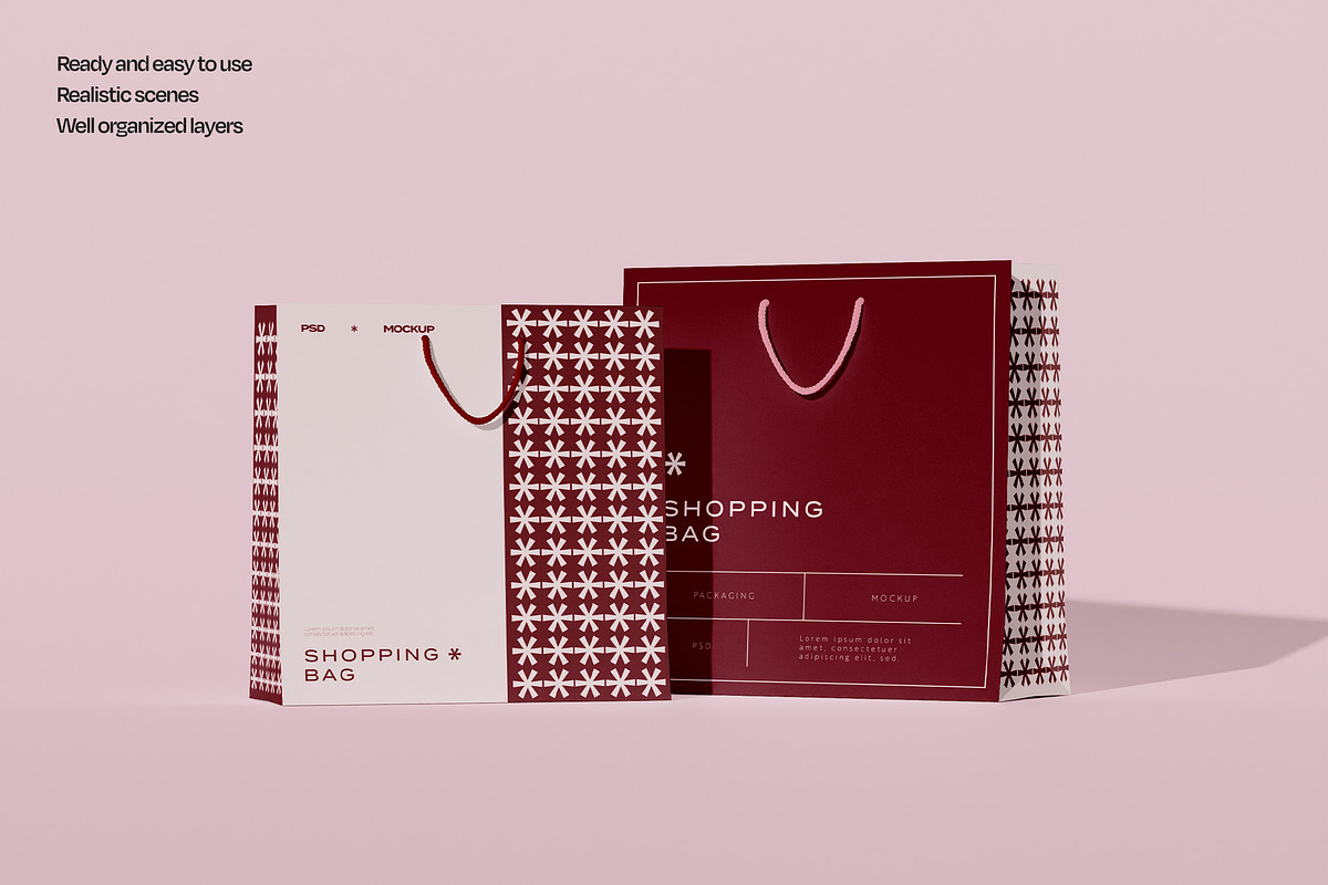 Luxury Shopping Bag Mockup Set, a Packaging Mockup by Mego-studio (Photo 6 of 7)