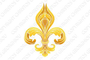 Fleur De Lis Gold Graphic Design