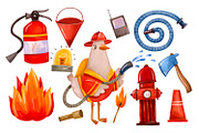 Firefighter Goose Clipart Set, a Technology Illustration by the_myro (Thumbnail 1 of 13)