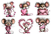 Valentine's Whimsical Mouse Clipart, an Illustration by Dream Creation (Thumbnail 5 of 8)