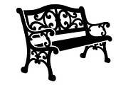 Ornamental Garden Bench Silhouette, an Object Graphic by hafijul (Thumbnail 3 of 4)