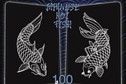 100 Japanese Koi Fish Tattoo Stencil, a Brush Add-On by ProcreateInk (Thumbnail 5 of 7)