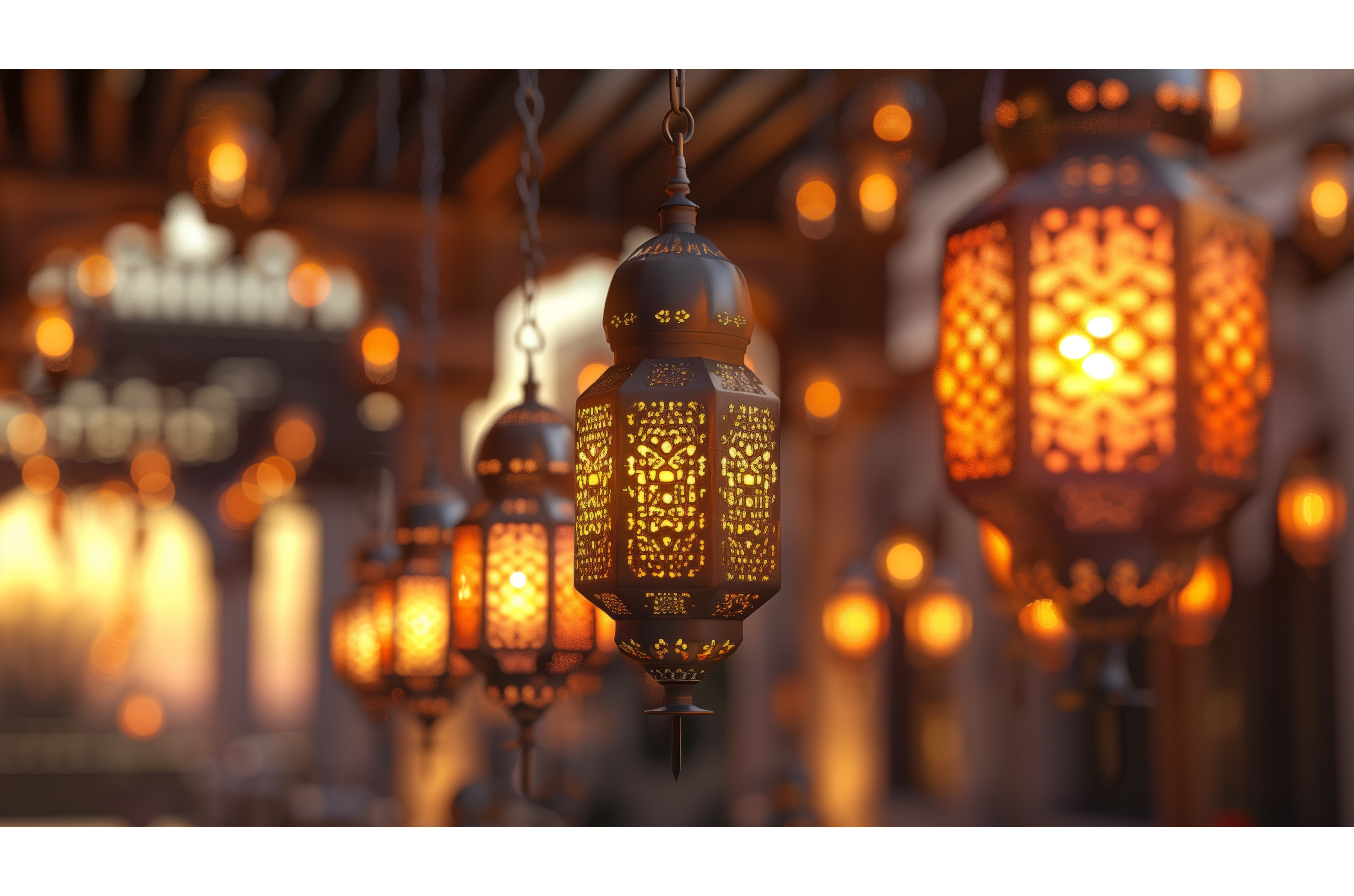Illuminated traditional lanterns | Object Illustrations ~ Creative Market