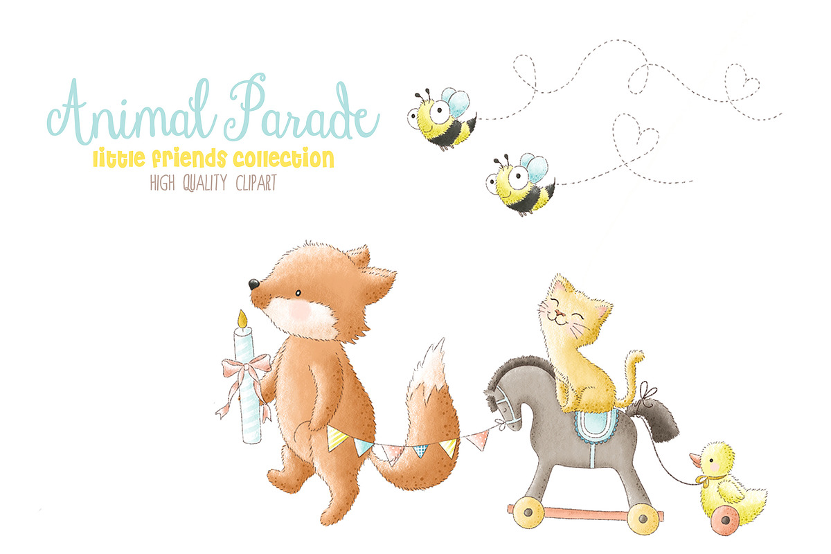 Woodland animals parade clipart, an Animal Illustration by Magic Story Studio (Photo 3 of 6)