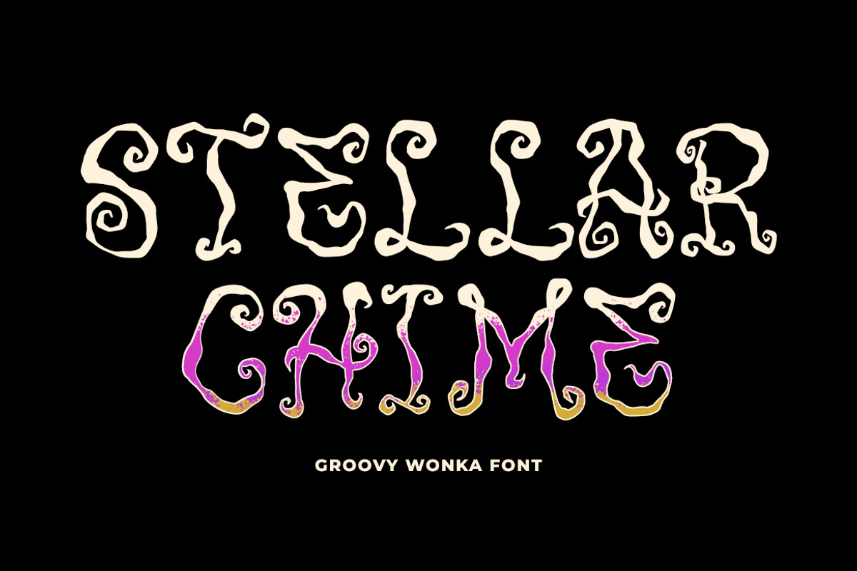 GF Wonka Rough Handdrawn Swirly Font, a Handwritten Font by GroovyFontCo (Photo 5 of 7)