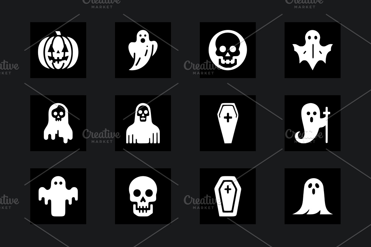 Halloween Ghost Icons Pack, a Solid Icon by Vectorium Studio (Photo 5 of 7)
