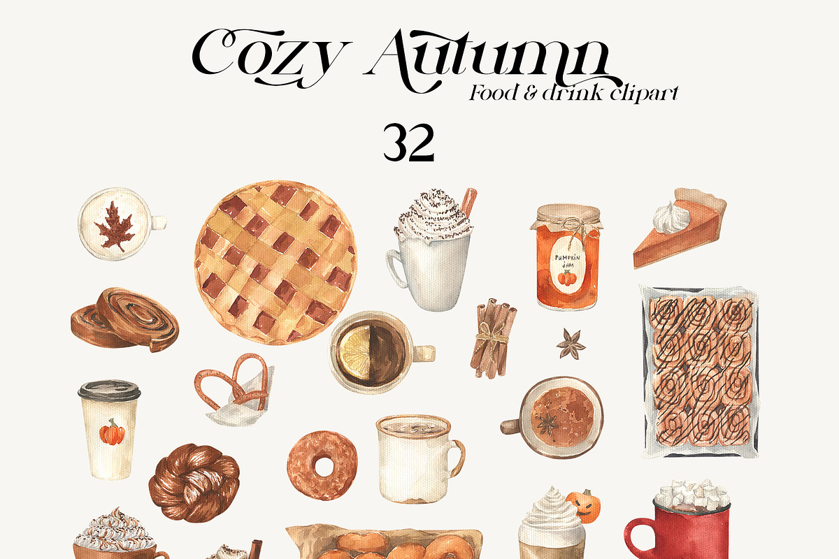 Cozy Autumn Watercolor, a Seasonal Illustration by LiChu Art (Photo 11 of 20)